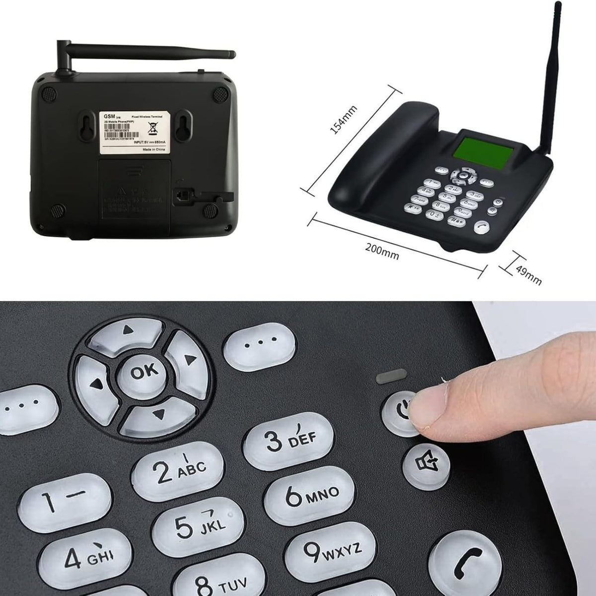 Téléphone Fixe Portable avec 2 Puces
